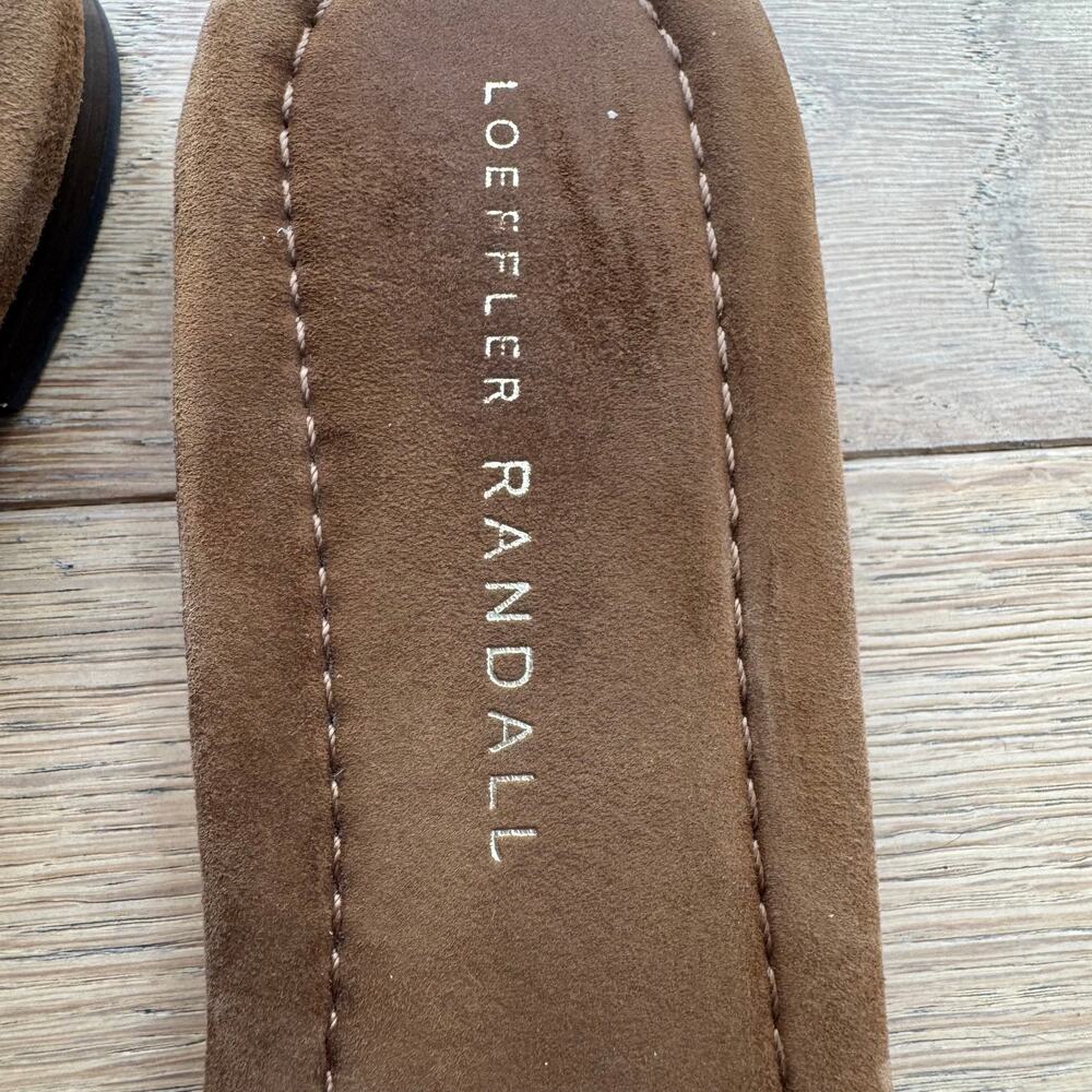 Loeffler Randall Hadley Brown Suede Leather Bow Flat Sandals size 9 - Picture 9 of 10